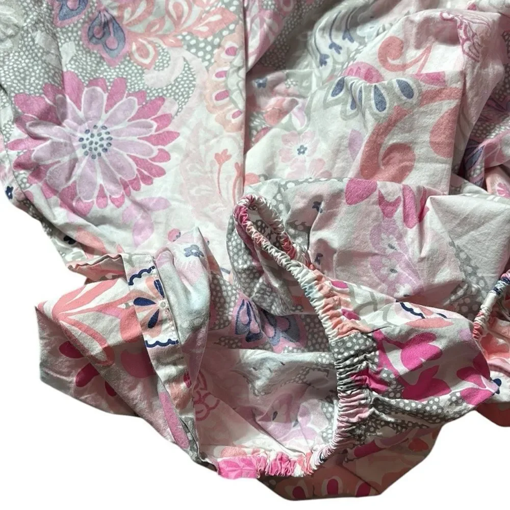 Pottery barn kids baby crib sheet‎ colorful floral abstract 10% organic cotton